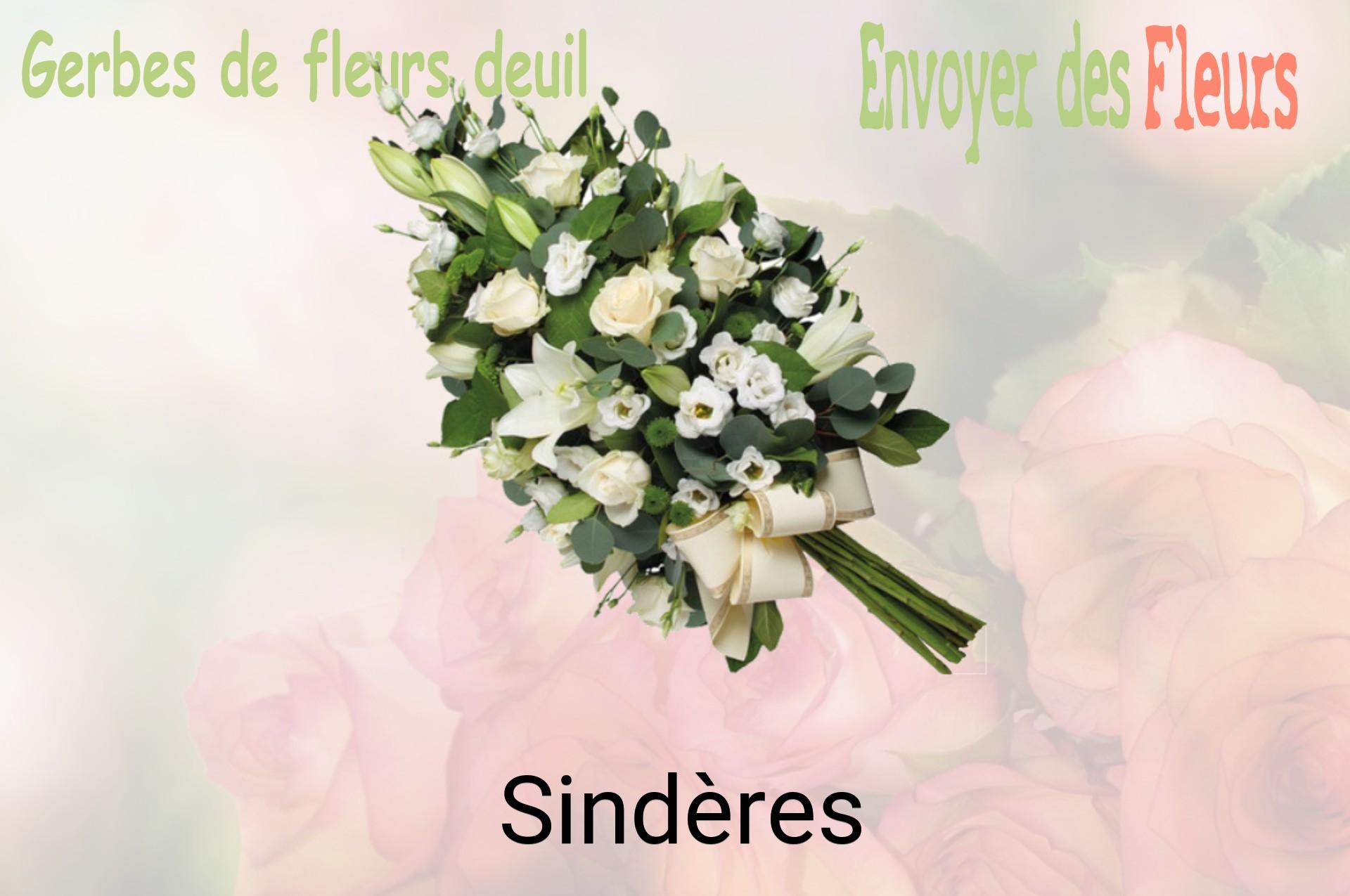 Gerbe de fleurs de deuil livrée à Sindères